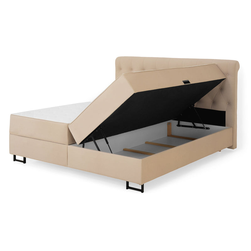 FIONA Pat tapițat, saltea și spatiu depozitare incluse - Articol resigilat