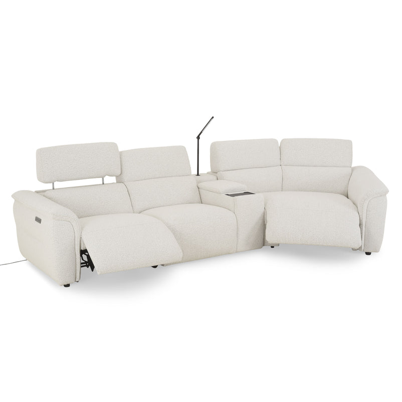 ADDISON Colțar, 2 reclinerele electrice, lampă, încărcare USB, stofă