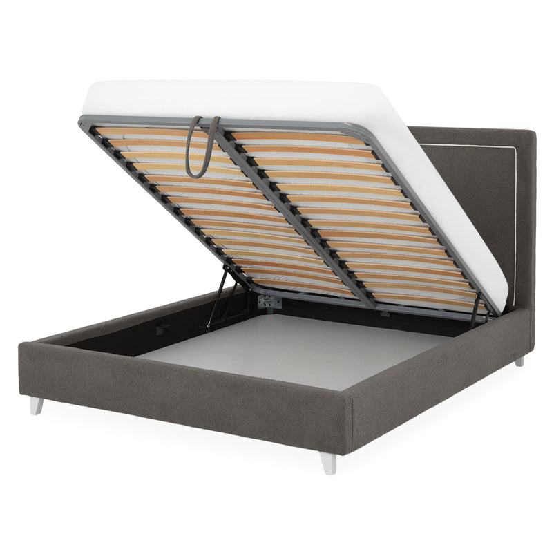 KOLLE Pat tapițat, 160x200cm, somieră și ladă depozitare incluse