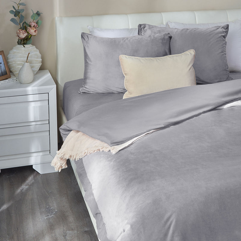 UNI VELVET Set așternut 4 piese, 200x220cm