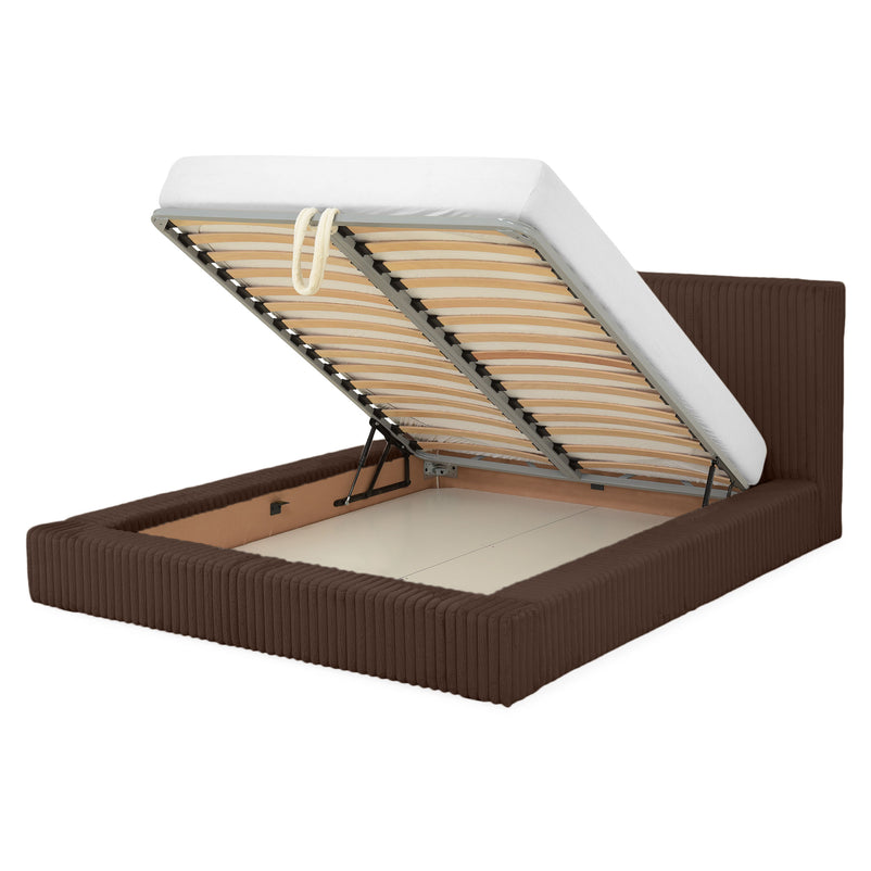 NORDEND Pat tapițat, 160x200cm, somieră rabatabilă și ladă incluse