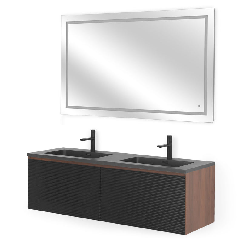 EDEN/RADIANCE Set mobilier baie, mască lavoar, lavoar, oglindă LED