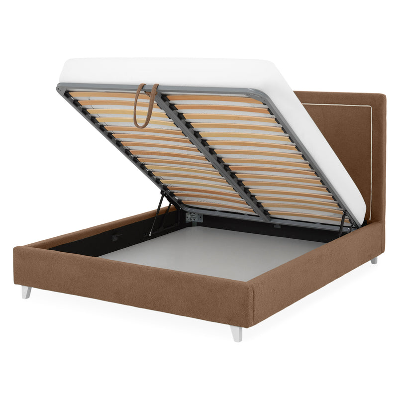 KOLLE Pat tapițat, 160x200cm, somieră și ladă depozitare incluse