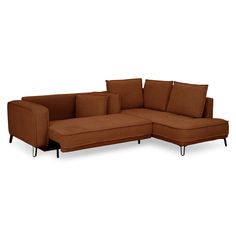 CHOLET Colțar extensibil, șezlong stânga/dreapta, ladă depozitare, stofă