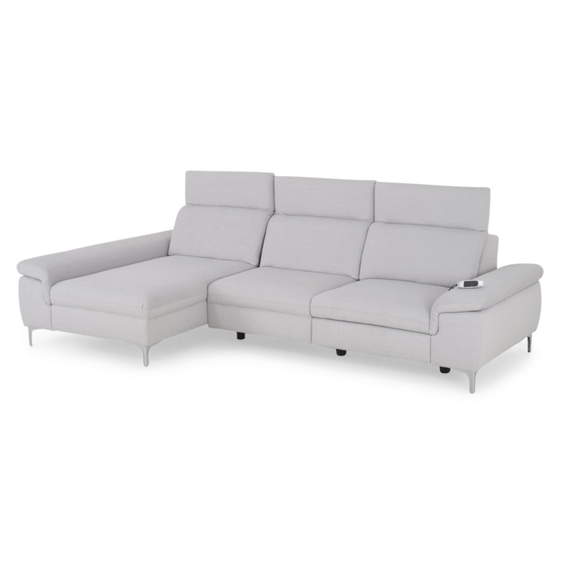 SOUND Colțar șezlong stânga/dreapta, 1 recliner electric și mecanism tetiere, stofă