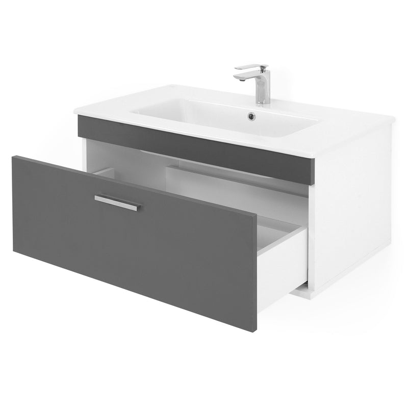 GENEL Set mobilier baie, mască lavoar și lavoar