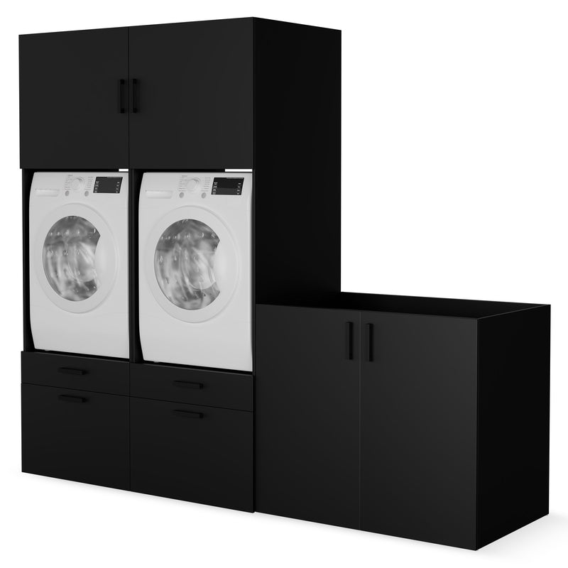 WASH&STORE Set mobilier baie, 5 piese dulapuri baie, mașina spălat/uscător