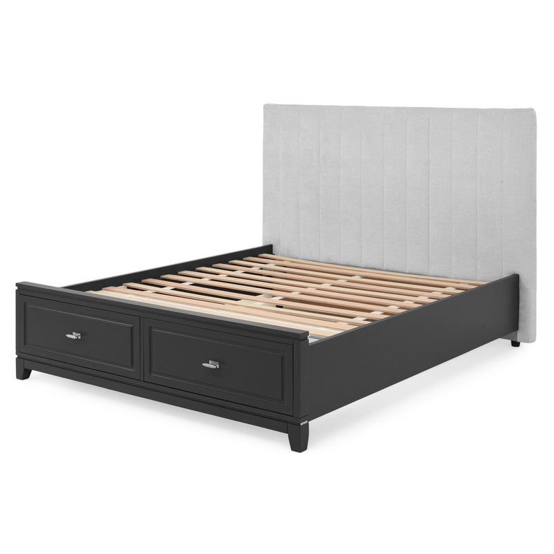 JACKSON Pat tapițat, 160x200cm, somieră și 2 sertare incluse