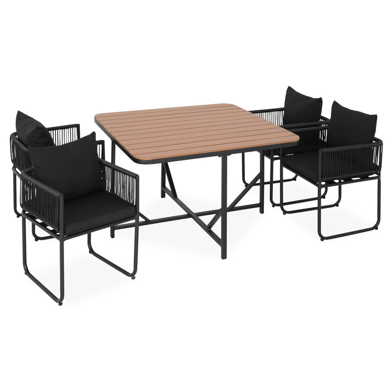 KARL Set mobilier terasă/grădină, 4 scaune și masă