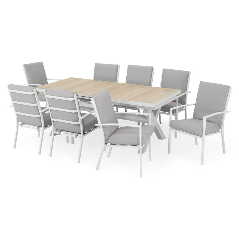 TUSCANY Set mobilier terasă/grădină, 8 scaune și masă extensibilă