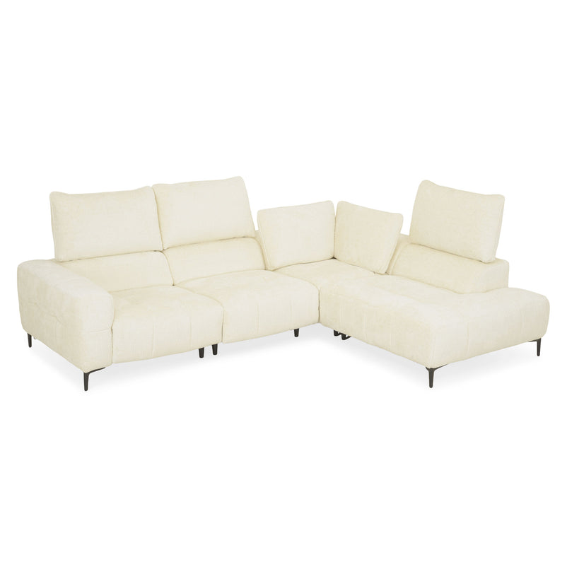 KARSTON Colțar cu șezlong stânga/dreapta, recliner electric, stofă