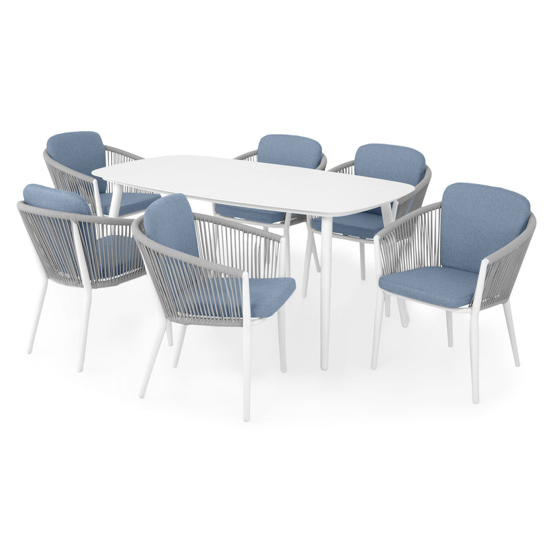 ORSO Set mobilier terasă/grădină, 6 scaune și masă