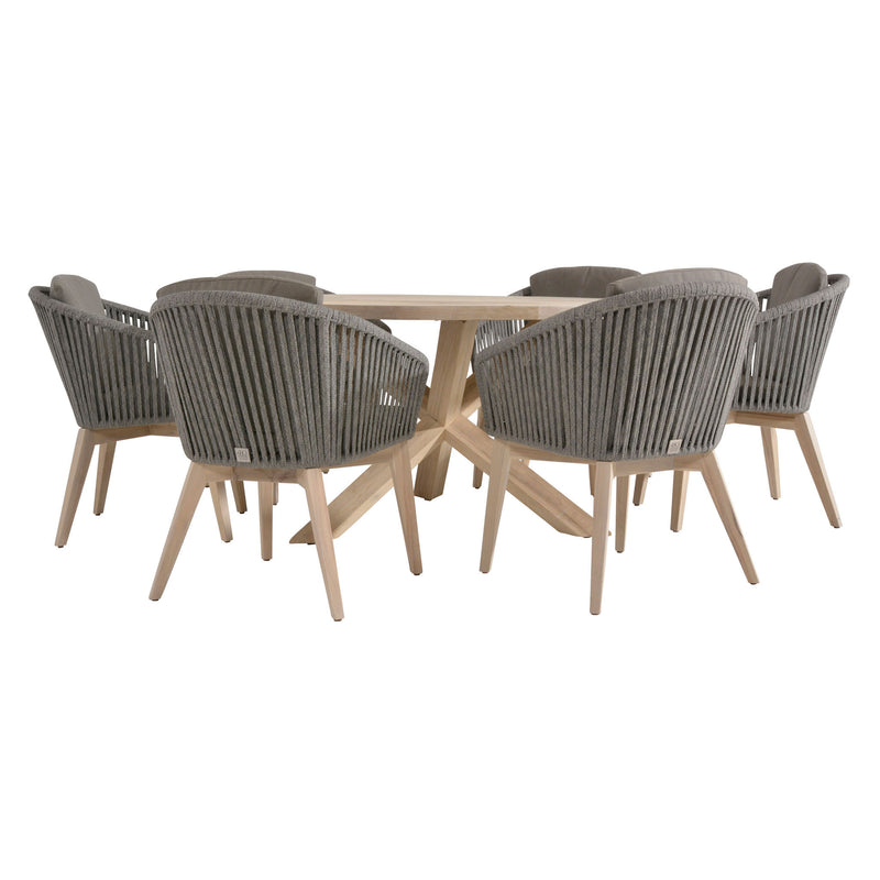 SANTANDER/LOUVRE Set mobilier terasă/grădină, 6 scaune și masă