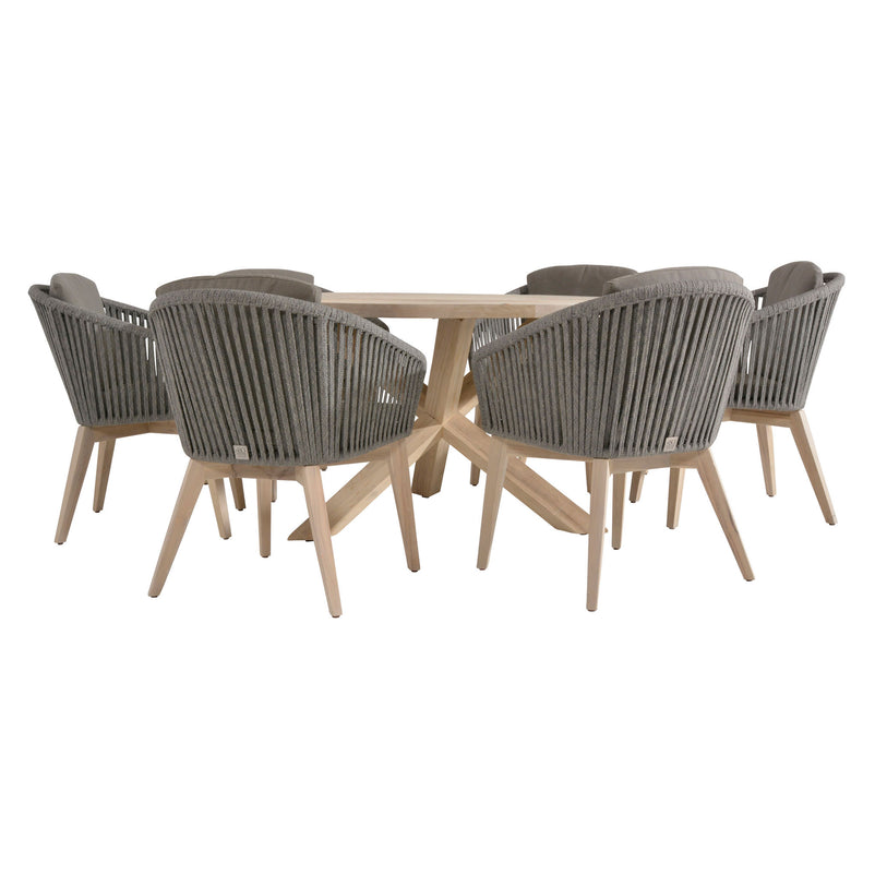 SANTANDER/LOUVRE Set mobilier terasă/grădină, 6 scaune și masă