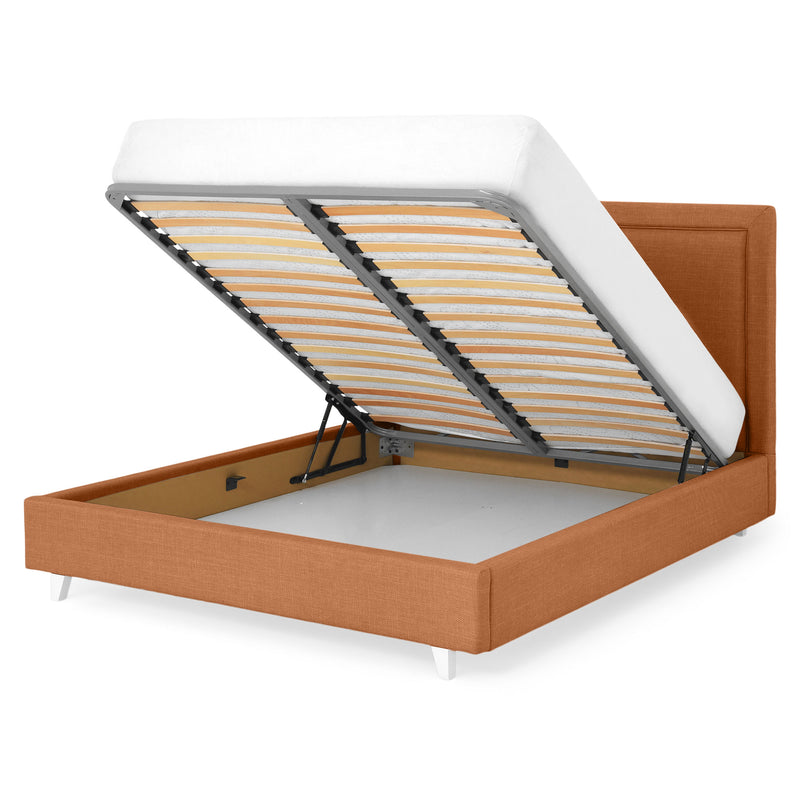 KOLLE Pat tapițat, 160x200cm, somieră și ladă depozitare incluse