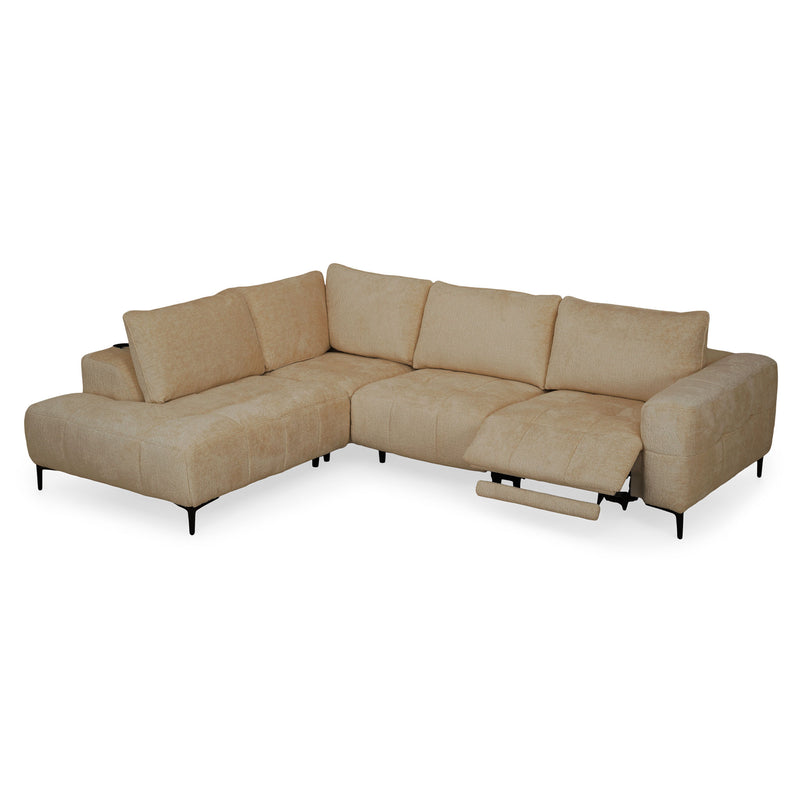 KARSTON Colțar cu șezlong stânga/dreapta, recliner electric, stofă