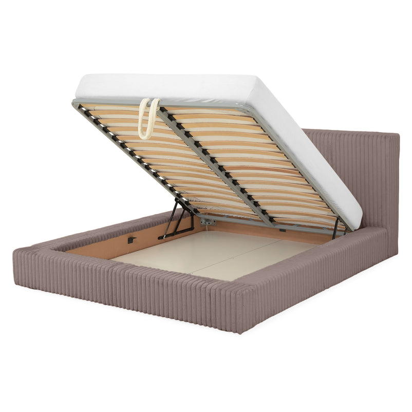 NORDEND Pat tapițat, 160x200cm, somieră rabatabilă și ladă incluse