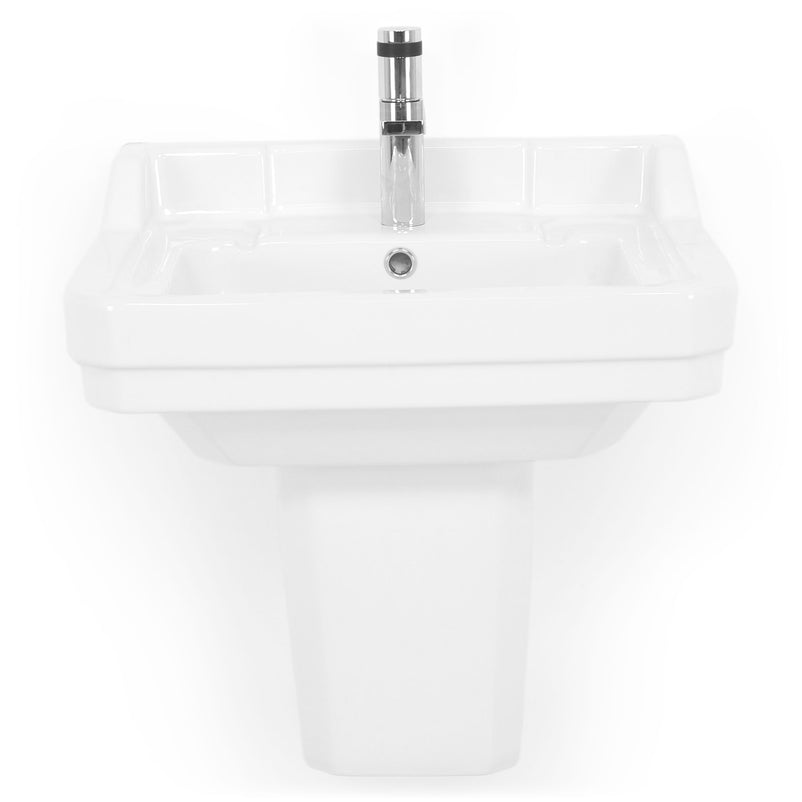 NALA Lavoar suspendat cu semi-piedestal, ceramică