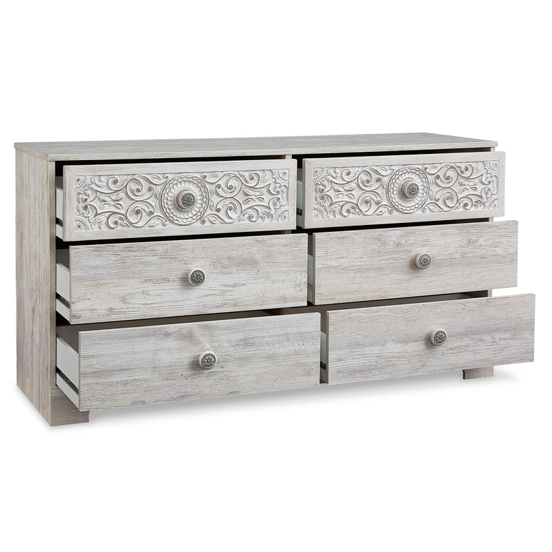 PAXBERRY Comodă lata, 6 sertare