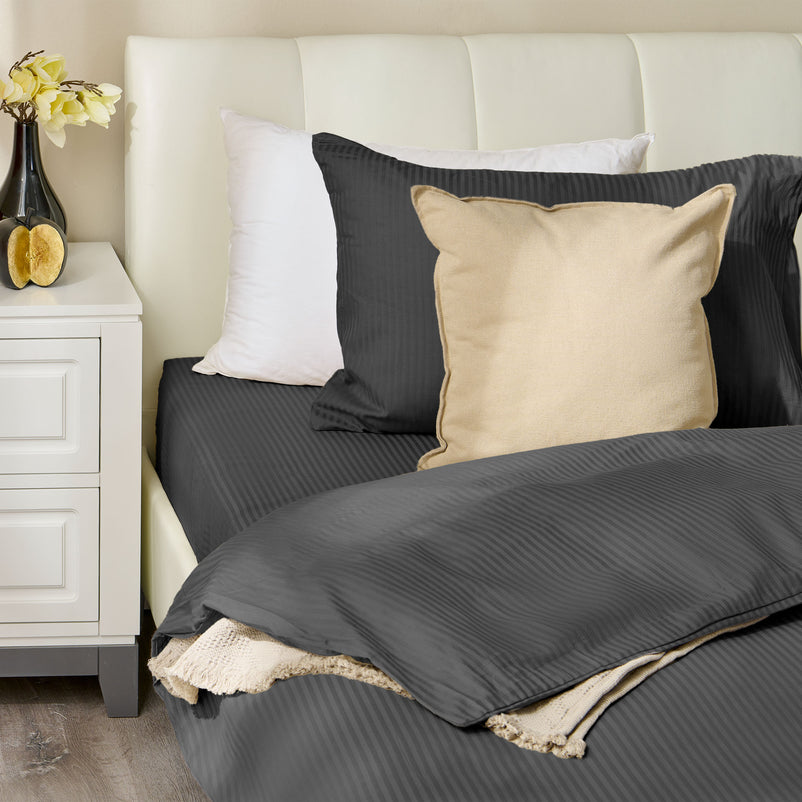 SATIN STRIPE Set așternut 3 piese, 140x220cm