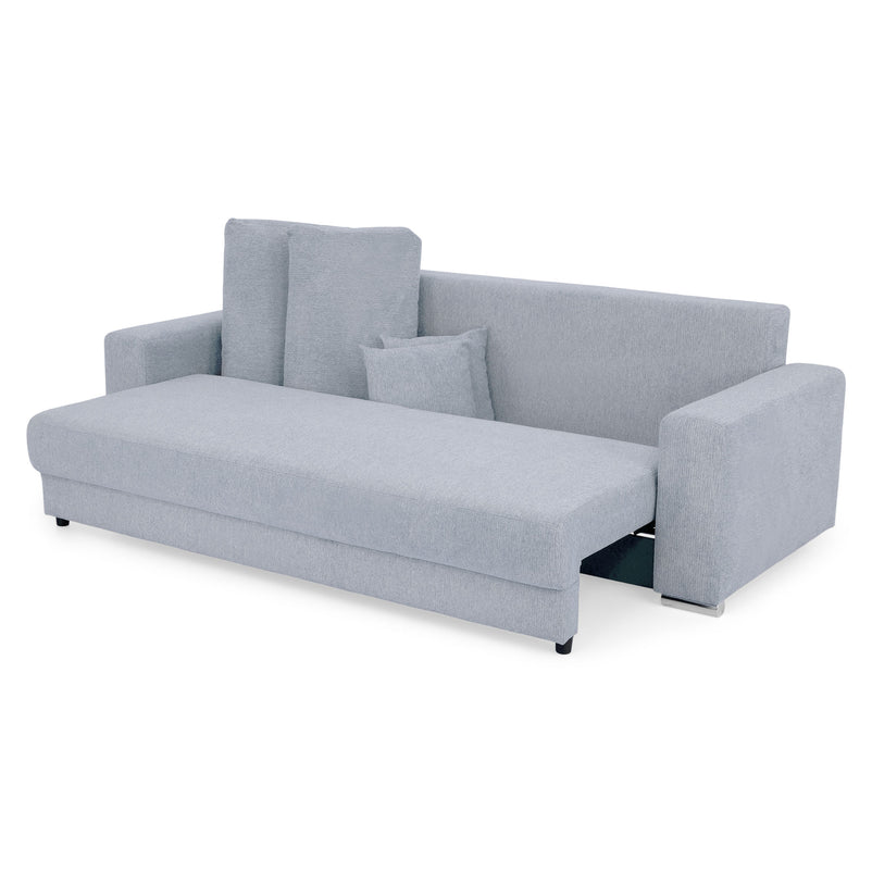 ANTONY Canapea extensibilă, 3 locuri, ladă depozitare, stofă
