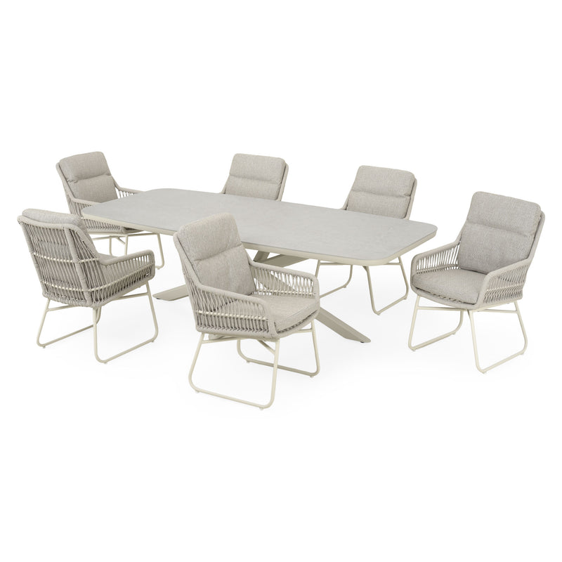PERUGIA/ARICA Set mobilier terasă/grădină, 6 scaune și masă