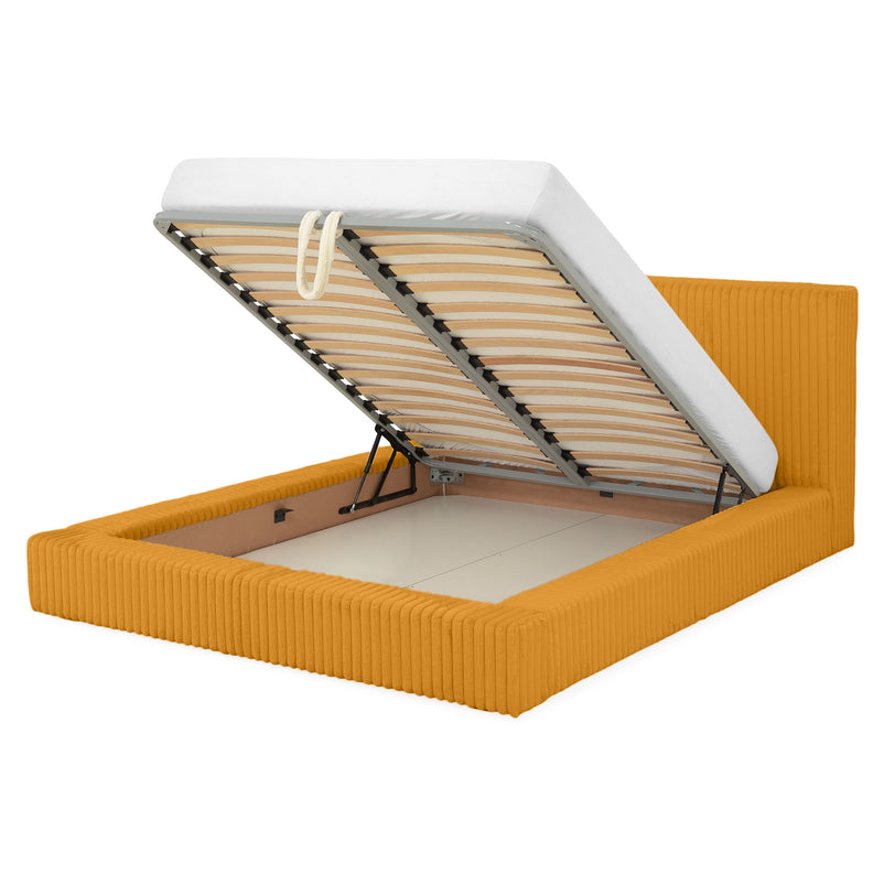 NORDEND Pat tapițat, 160x200cm, somieră rabatabilă și ladă incluse