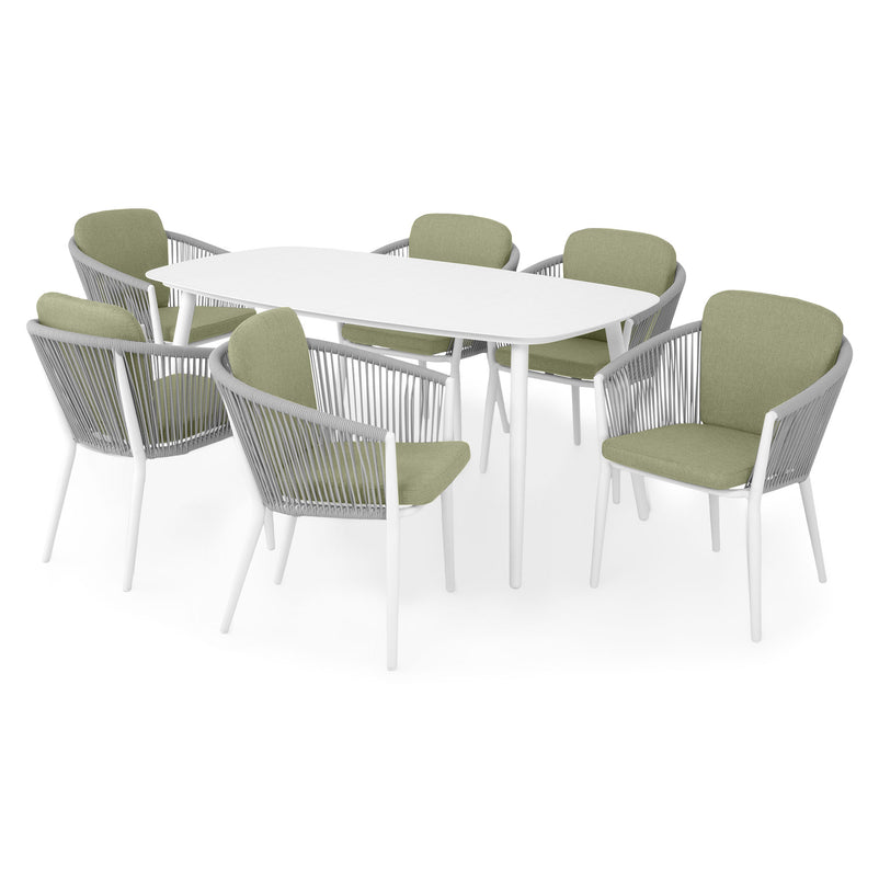 ORSO Set mobilier terasă/grădină, 6 scaune și masă