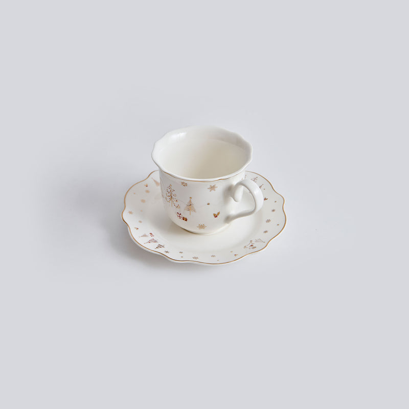 SAVOY Set 2 ceșcuțe și farfurioare, porțelan, 250ml