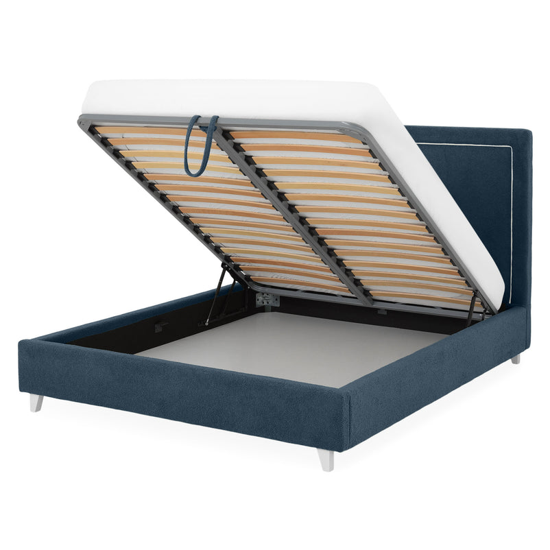 KOLLE Pat tapițat, 160x200cm, somieră și ladă depozitare incluse