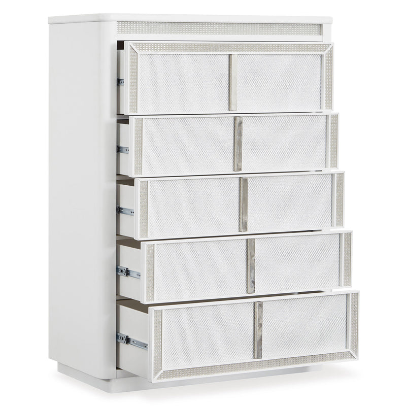 HOLLYWOOD Comodă 5 sertare, LED inclus