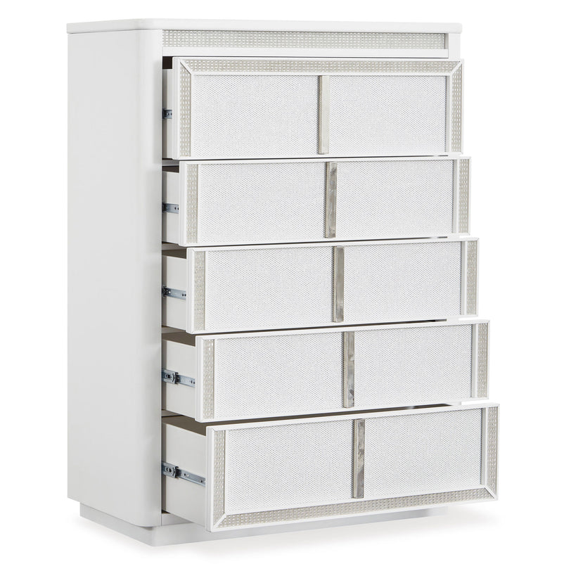 HOLLYWOOD Comodă 5 sertare, LED inclus