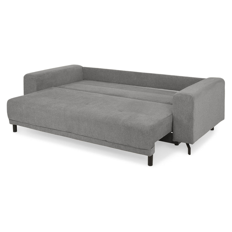 GOMEZ Canapea extensibilă, 3 locuri, ladă depozitare, stofă