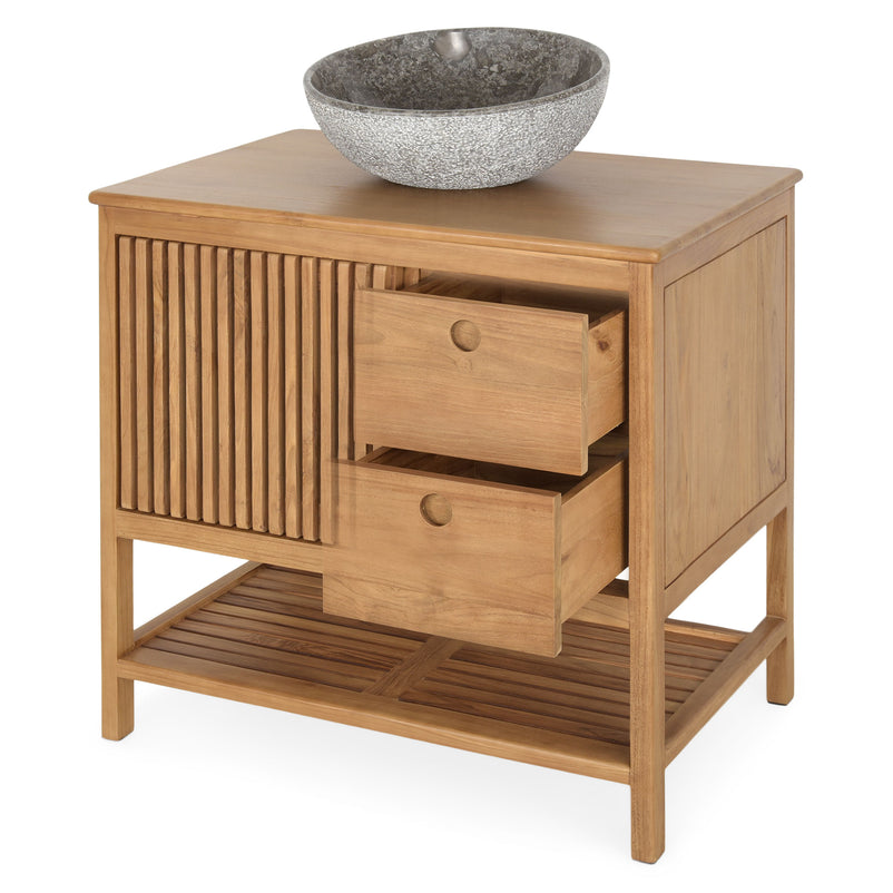 FUSION Set mobilier baie, mască lavoar și lavoar marmură