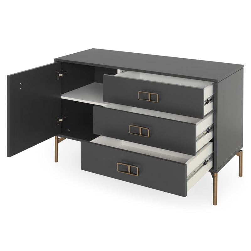 ONIX Comodă 1 ușă, 3 sertare