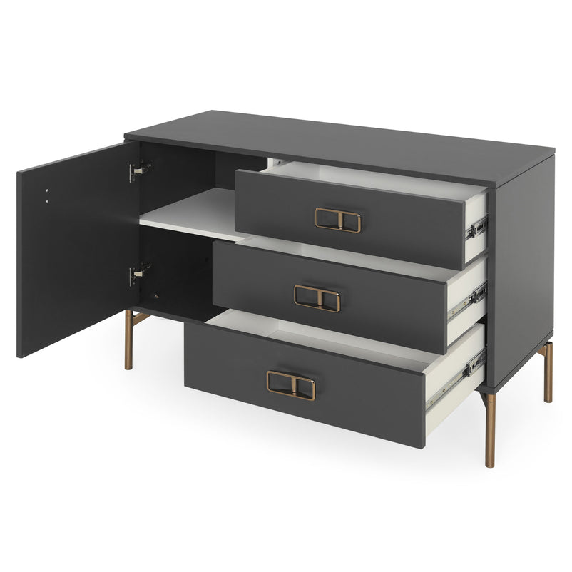 ONIX Comodă 1 ușă, 3 sertare