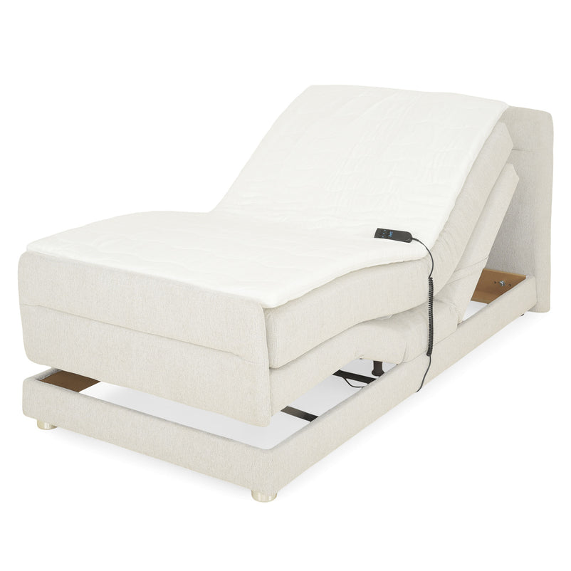 RAYONG Pat tapițat electric, saltea inclusă,100x200cm