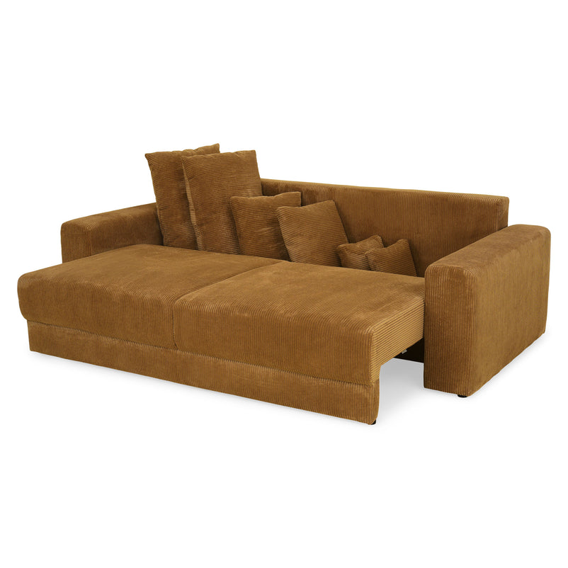 MELUN Canapea extensibilă, 3 locuri, ladă depozitare, stofă