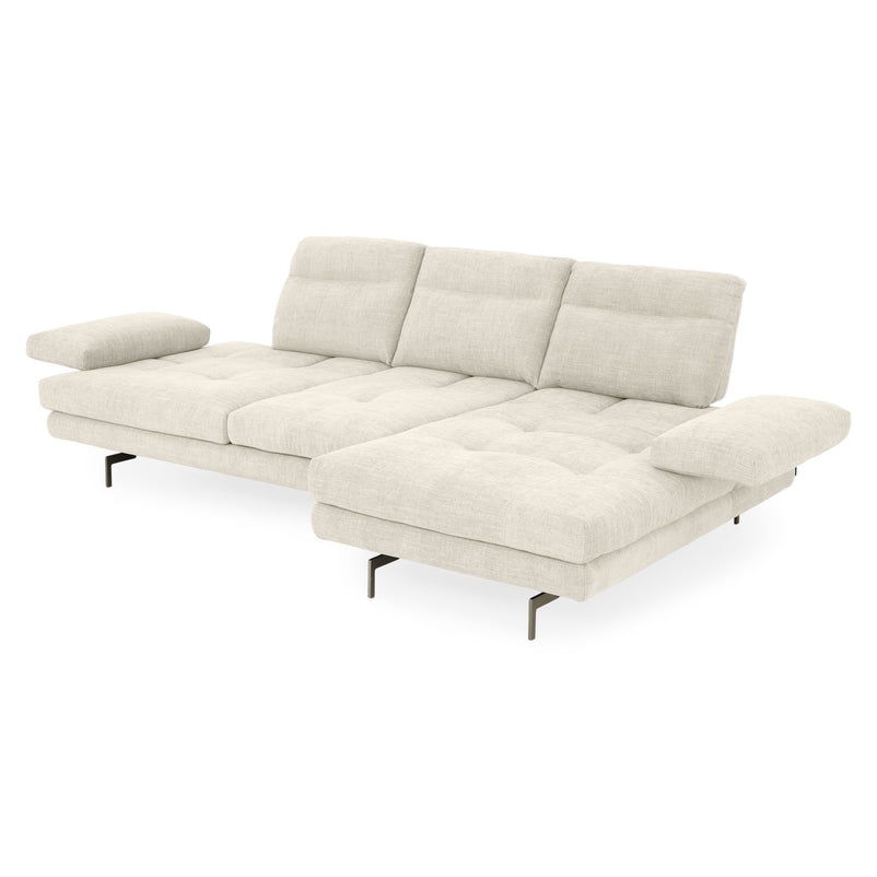 MISTERY Colțar șezlong stânga/dreapta cu mecanism manual spătar și brațe, stofă