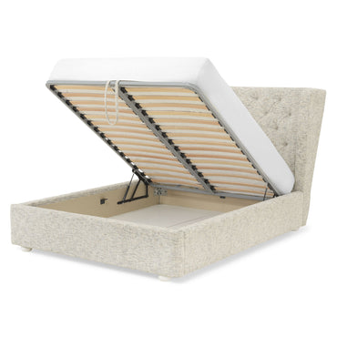 WARENTON Pat tapițat, 160x200cm, somieră rabatabilă și ladă incluse