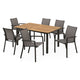 MARCUS/SILVIE Set mobilier terasă/grădină, 6 scaune și masă extensibilă