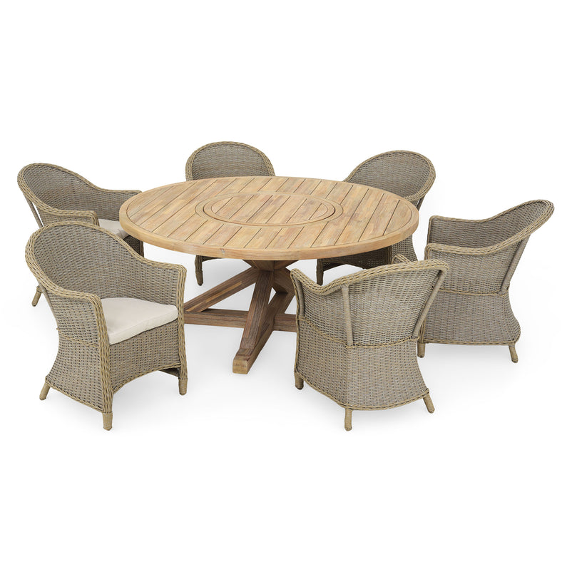 SAFFIRE Set mobilier terasă/grădină, 6 scaune și masă