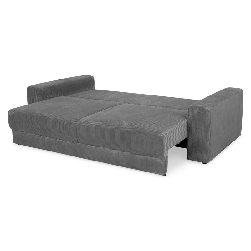 MELUN Canapea extensibilă, 3 locuri, ladă depozitare, stofă