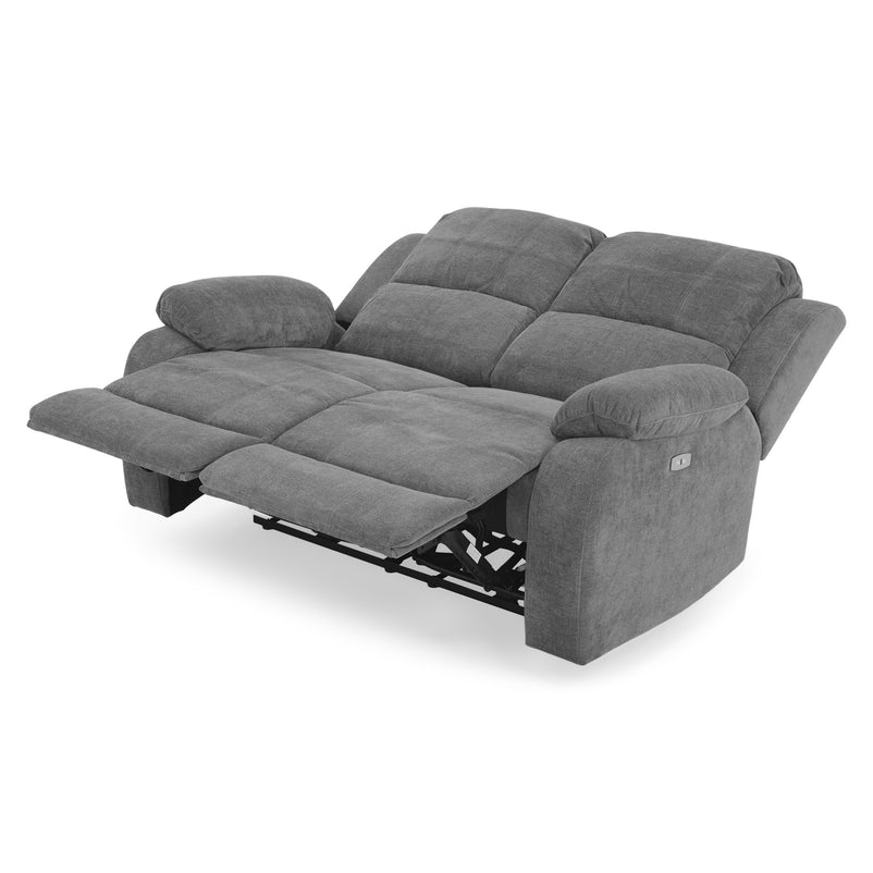 ALMATY Canapea 2 locuri, 2 reclinere electrice, stofă