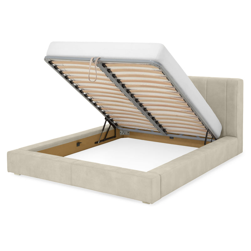 NORDEND Pat tapițat, 160x200cm, somieră rabatabilă și ladă incluse