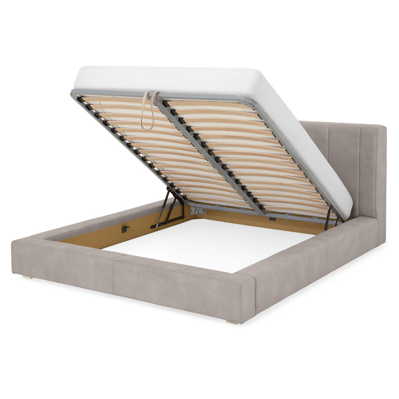NORDEND Pat tapițat, 160x200cm, somieră rabatabilă și ladă incluse
