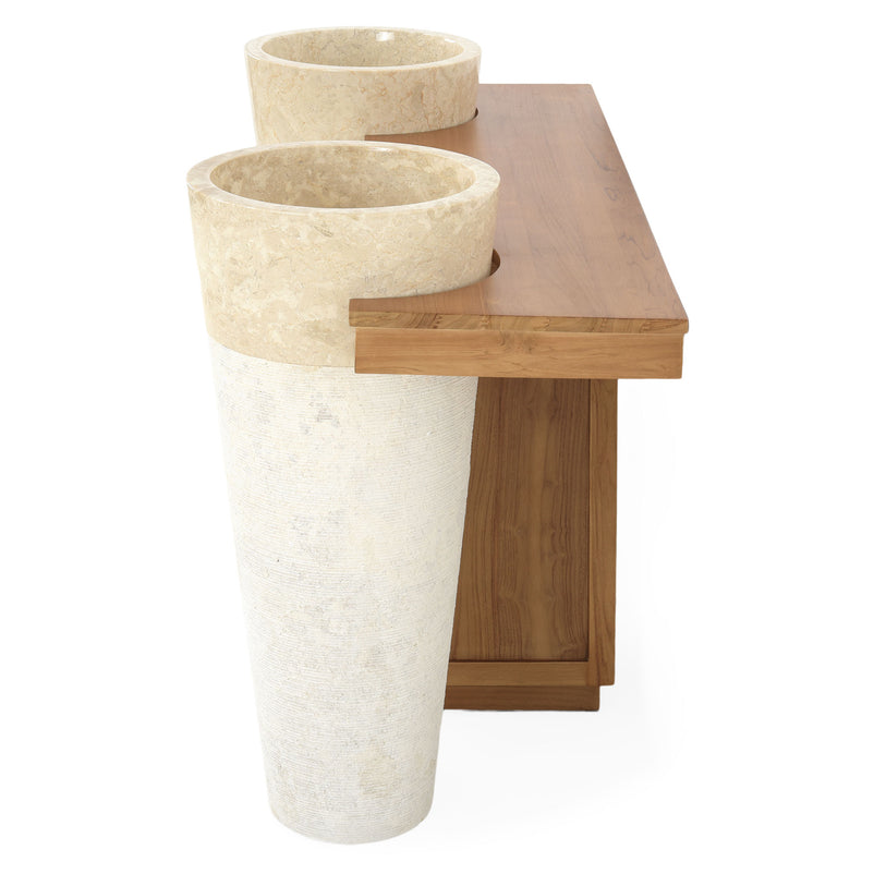 INTEGRALE Set mobilier baie, masă lavoar, top și 2 lavoare