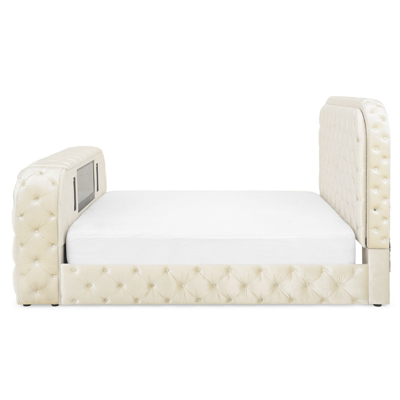 CLERMONT Pat tapițat, șemineu, spațiu TV, LED, somieră incluse