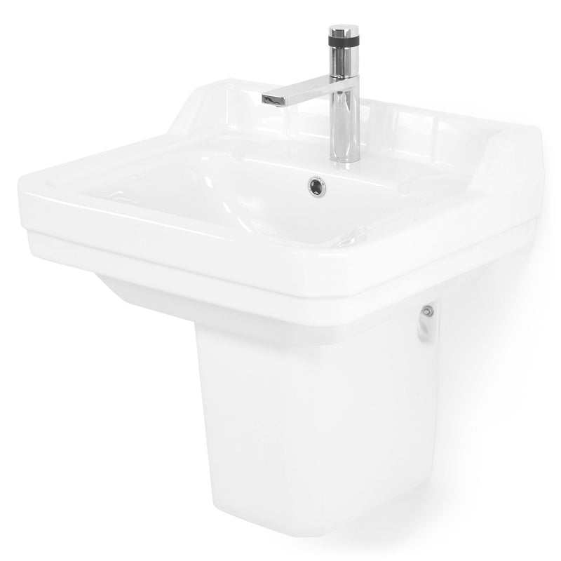 NALA Lavoar suspendat cu semi-piedestal, ceramică