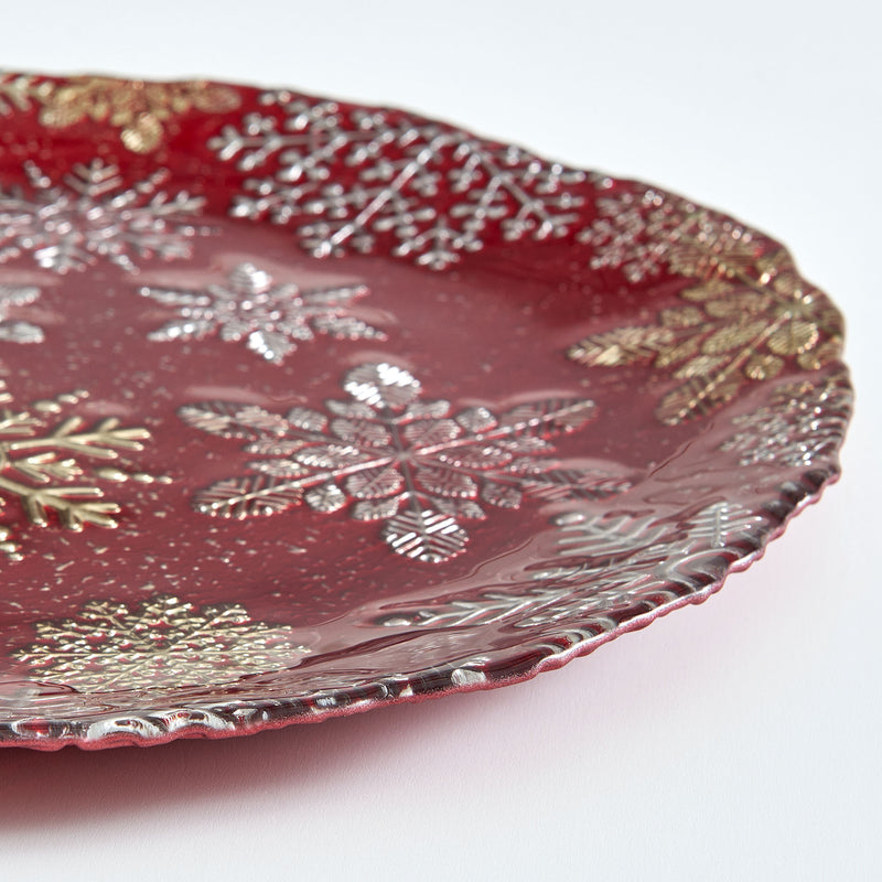 SNOW Platou, sticlă, D.33cm